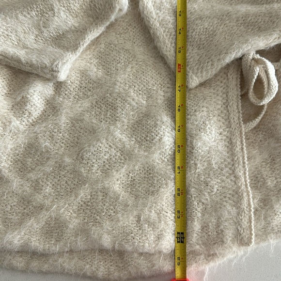 $298 WOL HIDE Boho Patterned Wrap Tie Sweater - Picture 7 of 8